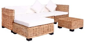 244626 vidaXL Комплект мека мебел, 14 части, естествен ратан