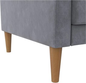 Сив кадифен сгъваем диван 207 cm Lilly – Støraa