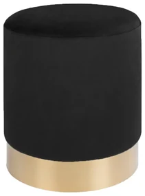 Черен пуф Gamby, ø 34 cm - House Nordic
