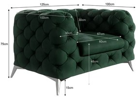 Тъмнозелено кадифено кресло Chelsea – Ropez