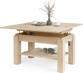 БРАВО Дъб Сонома - РАЗТЕГАТЕЛНА ХОЛНА МАСА С ПОВДИГАЩ МЕХАНИЗЪМ И С РАФТ