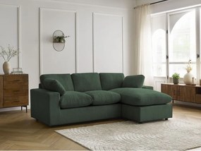 Зелен ъглов диван от рипсено кадифе Belair – Bobochic Paris