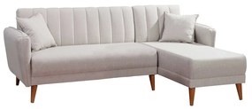 Бял разтегателен диван (десен ъгъл) Aqua – Balcab Home