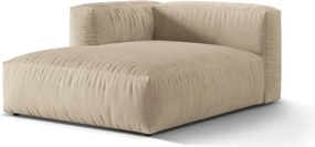 Бежов кадифен модул за диван (ляв ъгъл) Martina – Micadoni