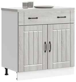853743 vidaXL Кухненски шкаф Lucca, сив сонома, инженерна дървесина