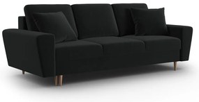 Черен кадифен разтегателен диван с място за съхранение 235 cm Kyoto – Cosmopolitan Design