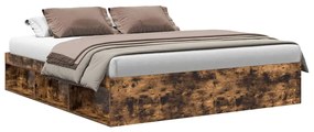 3203891 vidaXL Рамка за легло, опушен дъб, 200x200 см