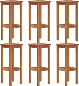 3115990 vidaXL Бар табуретки, 6 бр, акация масив