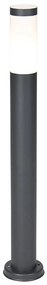 Антрацитно сива лампа за стълб 80 см IP44 опал - Rox