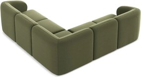 Зелен кадифен ъглов диван Lani – Makamii