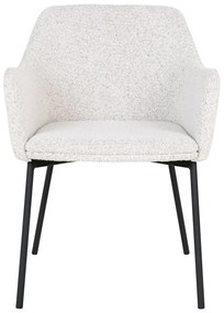 Бял тапициран трапезен стол с подлакътници Melilla – House Nordic