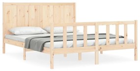 3192626 vidaXL Рамка за легло с табла King Size масивно дърво