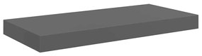 323787 vidaXL Окачен стенен рафт, сив гланц, 50x23x3,8 см, МДФ