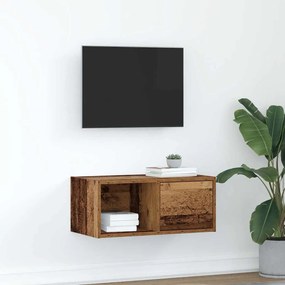 861450 vidaXL ТВ шкаф Старо дърво 60x31x25,5 cm Инженерна дървесина
