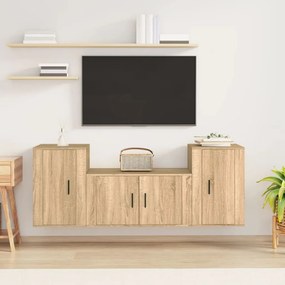 3188505 vidaXL Комплект ТВ шкафове от 3 части, сонома дъб, инженерно дърво