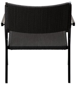 Черен фотьойл с тръстикова плетка Loop - DAN-FORM Denmark