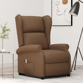 289734 vidaXL Изправящ стол, кафяв, текстил