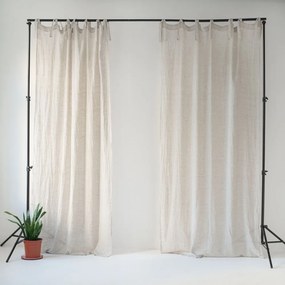 Бежова ленена лека завеса с примки Daytime, 275 x 130 cm - Linen Tales