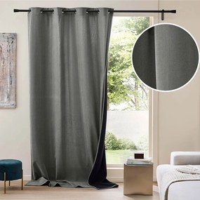 Антрацитно термо перде от рипсено кадифе 140x260 cm Madison – douceur d'intérieur