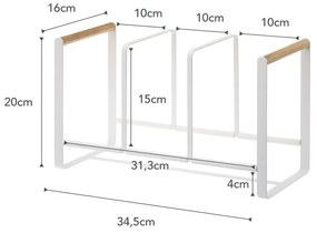 Бяла поставка за чинии с детайли от букова дървесина Tosca - YAMAZAKI