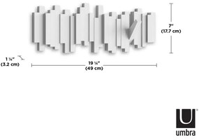 Бяла пластмасова закачалка за стена Sticks - Umbra