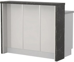Островна кухненска пейка Modena-Length: 120 cm.-White glossy-Black Stone