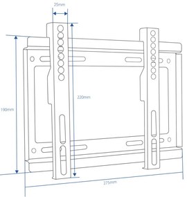 Стойка за телевизор Esperanza ERW005, Стенен монтаж, От 14 до 50 inch, Макс 25 кг, Vesa 200x200, Черен