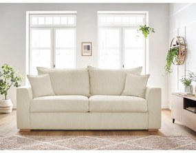 Кремав разтегателен диван от рипсено кадифе 225 cm Augustin – Bobochic Paris