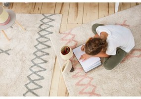 Син и кремав ръчно изработен памучен килим подходящ за пране 120x160 cm Atlas Natural – Lorena Canals