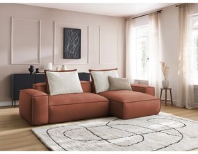 Тъмнокафяв ъглов диван от изкуствена кожа (променлив) Boheme – Bobochic Paris