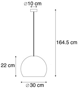 Модерна кръгла висяща лампа опал бяла - Globe