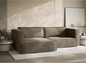 Кафяв шенилов сгъваем/с място за съхранение ъглов диван (ляв ъгъл) Velto – Maison de Rêve