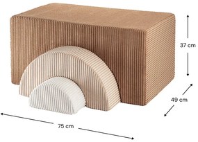 Кафяво велурено игрище от пяна 75x49x37 cm Rainbow Montessori – Wigiwama