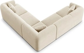 Бежов кадифен ъглов диван Campi – Cosmopolitan Design