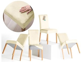 Кремави ластични покривала за стол в комплект от 4 бр. 48 cm Sento – Restilo
