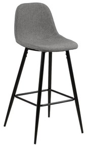 Светлосив бар стол с метална основа Wilma - Actona