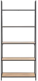 Черен/естествен стелаж от декор от дъб 77x175 cm Seaford – Actona