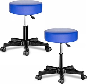 Козметичен стол на колелца 360°, регулируем - комплект от 2 Оранжево