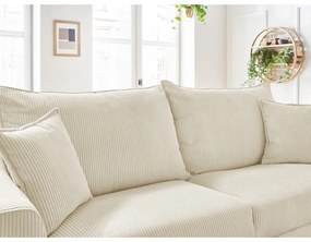 Кремав разтегателен диван от рипсено кадифе 225 cm Augustin – Bobochic Paris