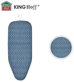 Маса за гладене Kinghoff KH 1936, 76x30.5 см, Сгъваема, Кука за закачане, Син
