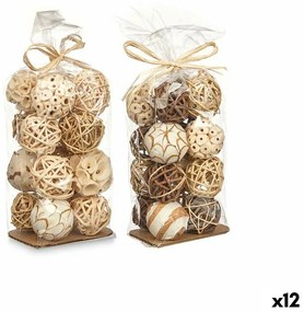 Set of Decorative Balls Бял Кафяв (12 броя)