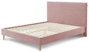 Розово тапицирано двойно легло с решетка 180x200 cm Anja - Bobochic Paris