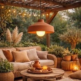 Бохемски висящ лампион теракота IP44 - Теракота