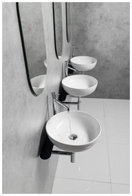 Черна стоманена стенна стойка за умивалник 42x7 cm Tetris – Sapho