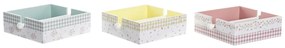 Пръстен за Салфетки DKD Home Decor Vichy Sweet Метал MDF (22 x 18 x 6 cm) (3 броя)