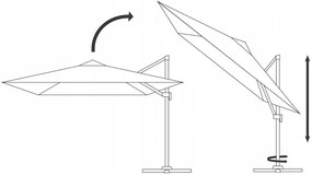 Голям градински чадър в бежово 3 x 4 м