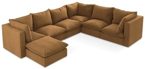 Теракотен ъглов диван (десен ъгъл/U форма) Manao – Makamii