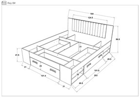 Спалня за матрак 160/200 Рей