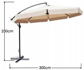 Градински сгъваем кремав чадър 350cm