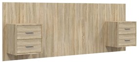 3115686 vidaXL Горна табла за легло с шкафчета, дъб сонома, инженерно дърво
